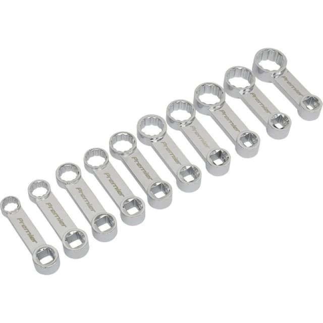 Loops 10pc Torque Wrench Spanner Adapter Set - 3/8" Square Drive - 12 Pt Metric Socket Multi