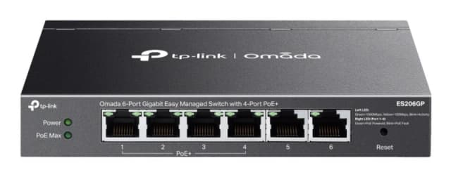 TP Link Omada ES206GP network switch Managed Gigabit Ethernet (10/100/1000) Power over Ethernet (PoE) Black ES206GP