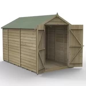 10a x 6a Forest 4Life 25yr Guarantee Overlap Pressure Treated Windowless Double Door Apex Wooden Shed (3.01m x 1.99m)