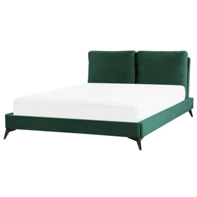 Beliani Bed Velvet Melle 160 X 200 Cm (Eu King Size) Emerald Green