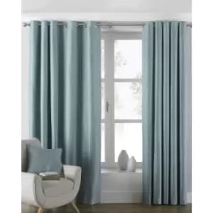 Riva Home Atlantic Eyelet Ringtop Curtains (117 x 137cm) (Duck Egg) - Duck Egg