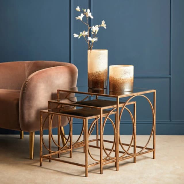 Premier Housewares Avantis Nest Of 3 Tables Brown