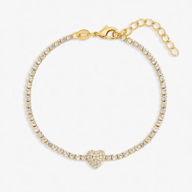 Jon Richard Silver Plated and Pave Heart Toggle Bracelet Chain Bracelets One Size Silver 73777111000