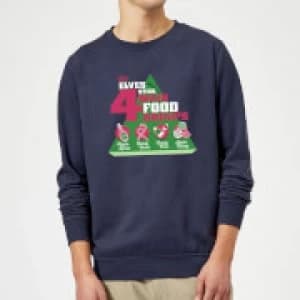 Elf Food Groups Christmas Sweatshirt - Navy - 3XL