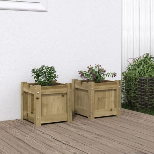 vidaXL Garden Planters 2 pcs Impregnated Pine, Brown 837403