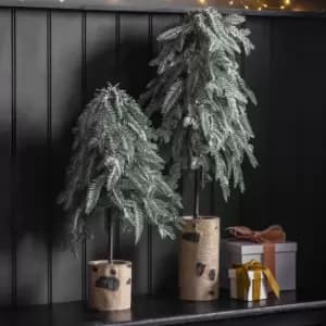 Gallery Interiors Frosted Pine with Birch Log Base Natural / Small
