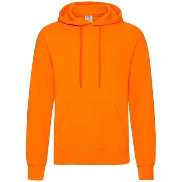 Fruit Of The Loom Fruit of the Loom Men Classic Hooded Sweatshirt in Orange Size: Small Orange S Male 5063527306296