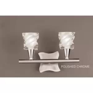 Salomon wall light with switch 2 G9 bulbs, polished chrome