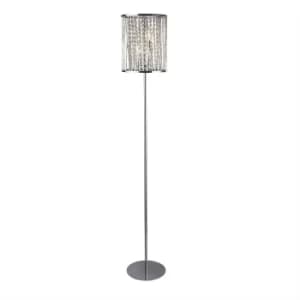 Elise 2 Light Floor Lamp Chrome, Crystal Drops, E14