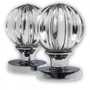 LocksOnline Pumpkin Glass Mortice Door Knob Set