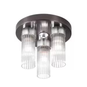 Kolarz Giro Glass Glass Shade Cluster Ceiling Light 3 Light Brunito Brushed