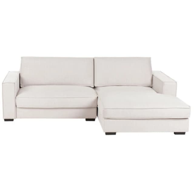 Beliani Corner Sofa Renders Fabric Light Beige Left Hand