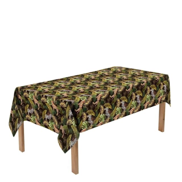 Luxury Living Safari Tablecloth 150cm x 215cm Oblong Green