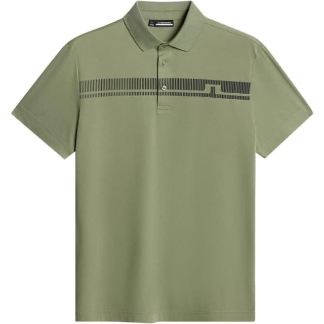J Lindeberg Golf Mens Short-Sleeve Performance Polo Shirt Oil Green male X Large