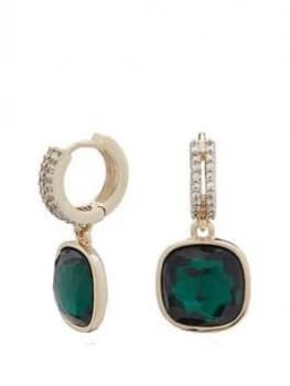 Jon Richard Jon Richard Swarovski Green Cushion Earring
