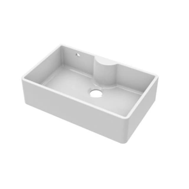 Balterley Single Bowl Butler Sink with Tap Ledge Overflow No Tap Hole 795mm White
