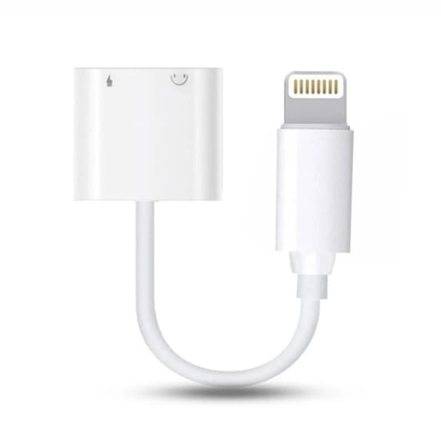 FX High-Fidelity 2-in-1 Phone Audio Adapter for iPhone 7/8/XR - White