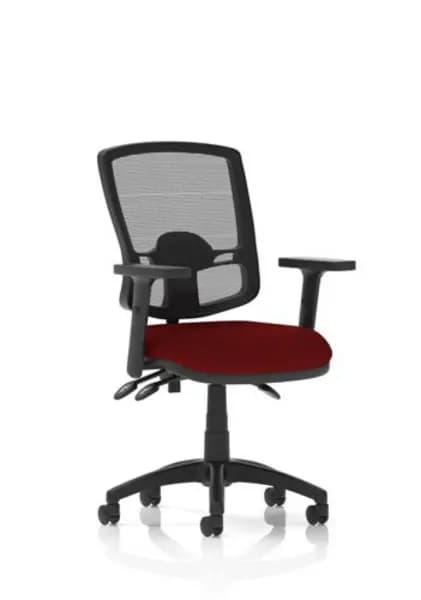 Eclipse Eclipse Plus III Lever Task Operator Chair Deluxe Mesh Back With Bespoke Colour Seat In Ginseng Chilli With Height Adjustable Arms KCUP1671