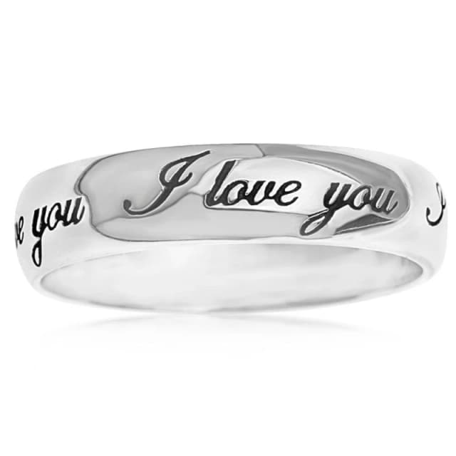 Be You Sterling Silver Rhodium Plated Ring Silver female L