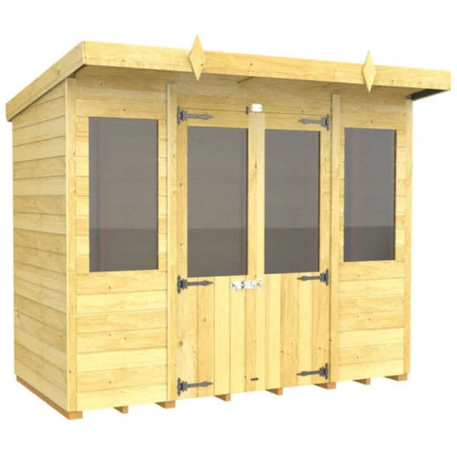 Flat Pack Sheds DIY Sheds 8 x 4 Pent Summer House, Brown 8X4PSHFF