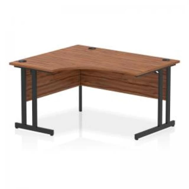 Impulse Impulse 1400mm Left Crescent Office Desk Walnut Top Black Cantilever Leg ICDLC14BWNT