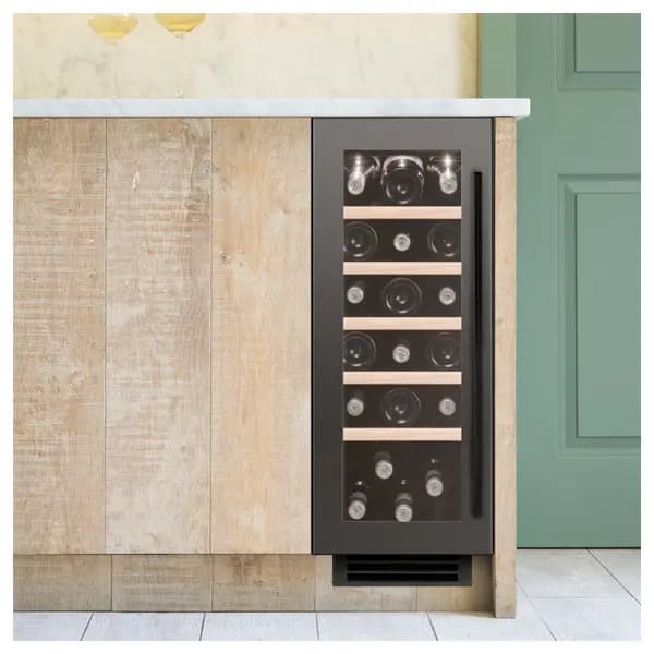 Caple 19 Bottle Capacity Sense 30cm Single Zone Under Counter Wine Cabinet - Gunmetal Grey Door WI3125GM Grey