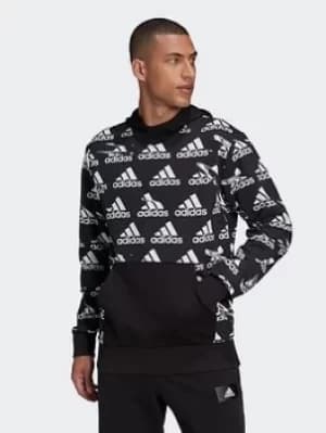 adidas Essentials Brandlove French Terry Hoodie, Pink Size M Men