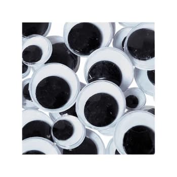 Rapid Self Adhesive Wiggly Eyes, Black, Assorted Sizes - Pack of 100