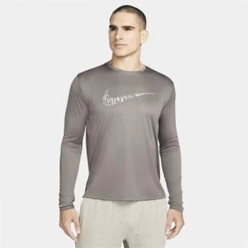 Nike Miler GX Long Sleeve T Shirt Mens - Beige