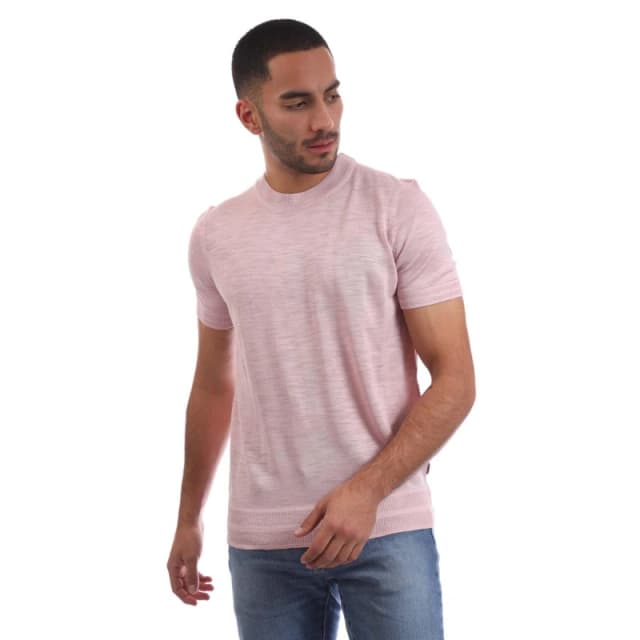 Boss Mens Jamie Knitted Hoodie Dark Pink male S