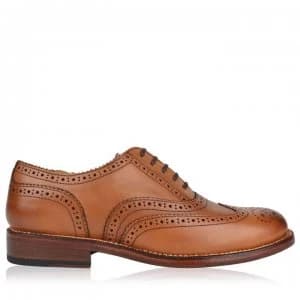 Full Circle Brogue Shoes - Cognac
