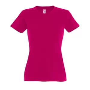 SOLS Womens/Ladies Imperial Heavy Short Sleeve T-Shirt (L) (Fuchsia)