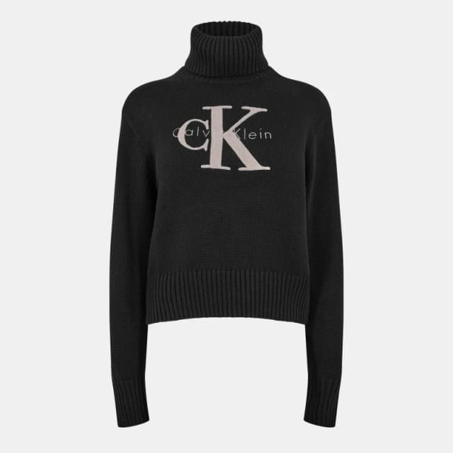 Calvin Klein Jeans Funnel Neck Sweater Black female 8 (XS)