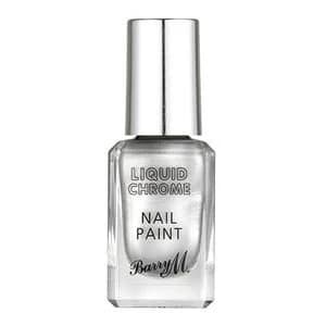 Barry M Liquid Chrome Nail Paint Rain On Me Silver