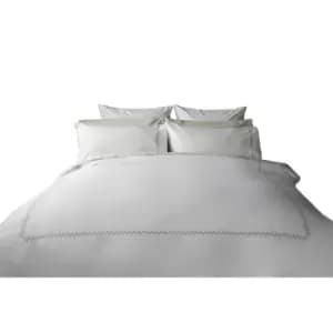 Belledorm Luna Cotton Duvet Cover Set (Double) (White)