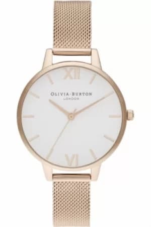 Olivia Burton Demi White Dial Pale RG Mesh