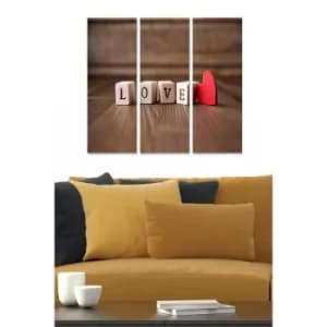 MDF140894 Multicolor Decorative MDF Painting (3 Pieces)