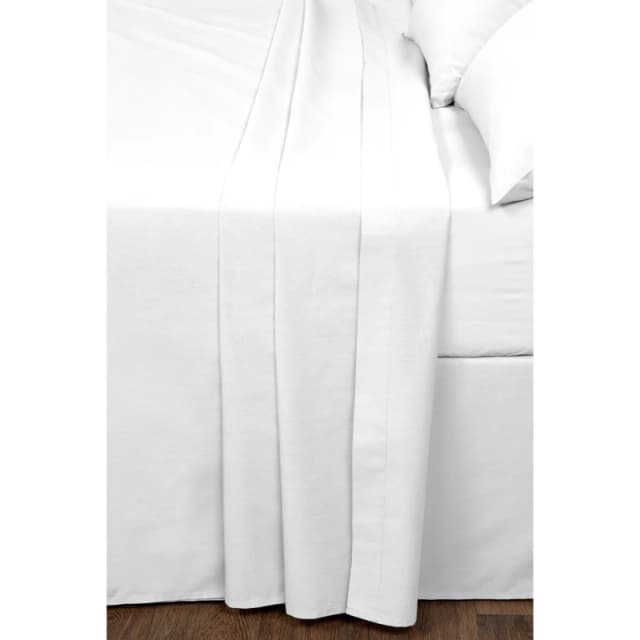 Homelife Non Iron Plain Dyed Flat Sheet - White White Single