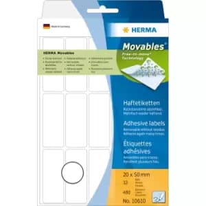 HERMA Multi-purpose labels 20x50 mm white Movables/removable paper...