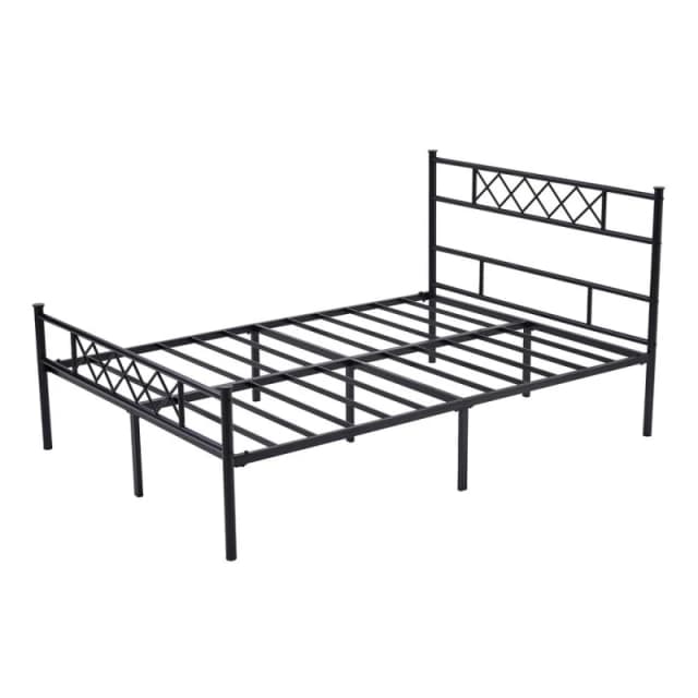 MCC Direct Metal Bed frame Bed Modern style Head & Footboard Felix in Black Size: Single Black Unisex Single