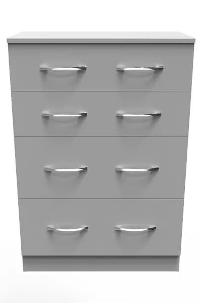 Welcome Furniture Ready Assembled Avon 4 Drawer Deep Chest In Dusk Grey