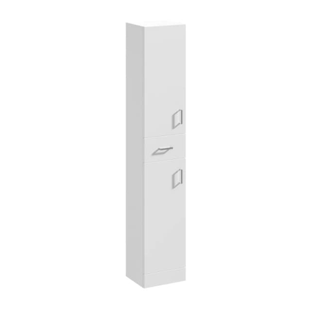 Balterley Slimline Floor Standing Bathroom Tall Unit Gloss White 350mm White