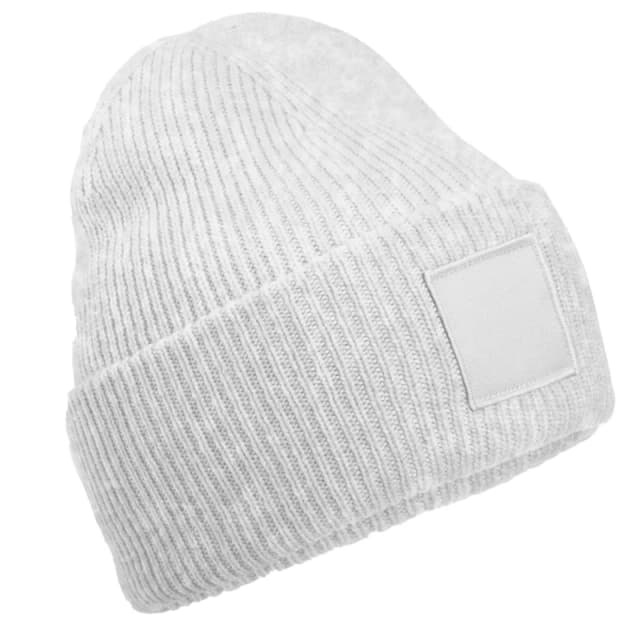 Beechfield Beechfield Men Tonal Patch Beanie in Light Grey Light Grey One Size Male 5063652545324