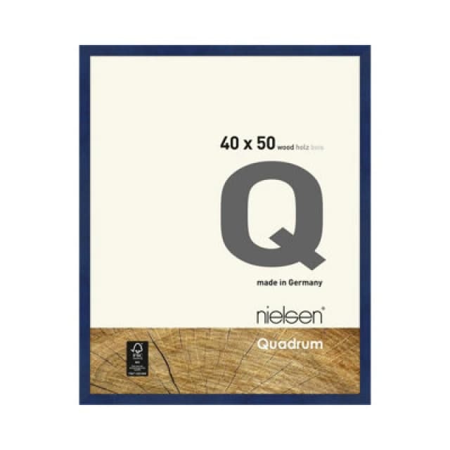 Nielsen Quadrum 40 X 50Cm Blue Wooden Picture Frame With Float Glass And Push/turn Clips