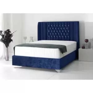 Alexis Bed King Plush Velvet Blue