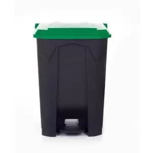 Pedal Bin 80L Polypropylene Grey Body & Green Lid CPB80ZGreen Lid
