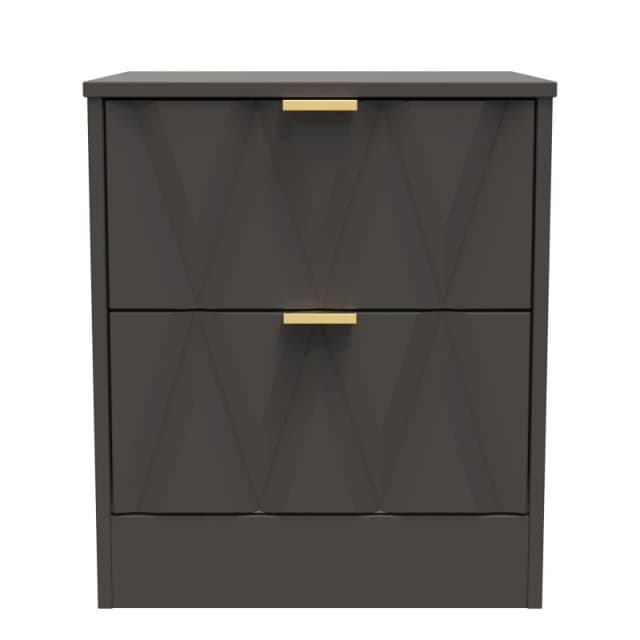 Ready Assembled 2 U Washington 2 Drawer Bedside (Ready Assembled) in Dark Grey Size: Small Dark Grey Unisex Small