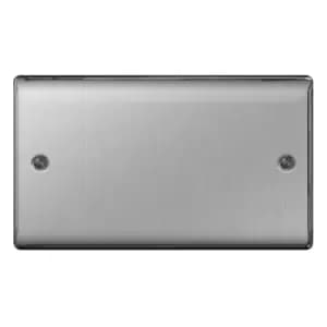 BG Brushed Steel Double Blank Plate - NBS95