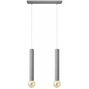 Helam Tuba Straight Bar Pendant Ceiling Light Grey 40cm