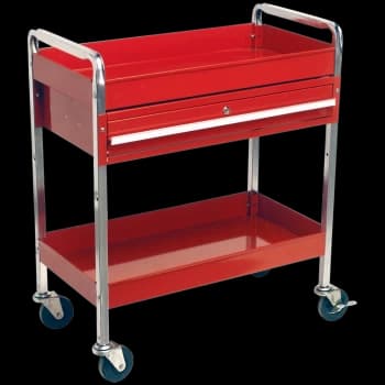 Sealey Heavy Duty 2 Shelf Workshop Trolley Red